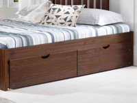 Rustic Brushed Pine Underbed Storage Drawers - Chestnut