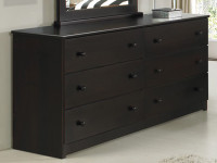 Solid Pine Double Dresser - Espresso