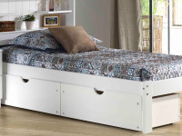 Solid Pine Underbed Storage Drawers - White