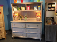 Hampton 6 Deep Drawer Dresser & Hutch - Floor Sample