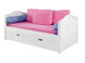 Twin Size in White with Curved Ends. Pictured with optional under bed trundle and side modesty panels. Front Guard Rail ( not pictured ) is included but can be deleted for older kids. Also available in Full Size and with storage drawers instead of trundle. Buy the Low Profile mattress at The Bedroom Source. It will be delivered same time as the bed. Special financing available.* Twin Size in White with Curved Ends. Pictured with optional under bed trundle and side modesty panels. Front Guard Rail ( not pictured ) is included but can be deleted for older kids. Also available in Full Size and with storage drawers instead of trundle. Buy the Low Profile mattress at The Bedroom Source. It will be delivered same time as the bed. Special financing available.*