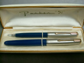 Parker 51 Special Fountain Pen & Pencil Set In Box Dark Blue Excellent