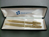 Sheaffer Imperial Ballpoint & Pencil set in Box Excellent Gold Plated Grapes & Vines