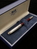 Bossert & Erhard Fountain Pen Sterling w Maroon Enamel, 18k M Nib