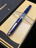 PELIKAN M605/M600 SOUVERAN Fountain Pen, nib BOB, solid BLUE Silver Trim BOXED