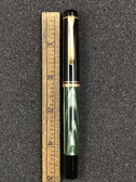 Pelikan R400 Green Striped Gold Trim Rollerball Pen 