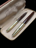 Parker 51 First Year Double Jewel CB Fountain Pen & Pencil Set In Box