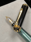 Pelikan M800 Fountain Pen Green Stripe (F) 14K Excellent Condition 