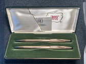 CROSS CLASSIC 14KT GOLD FILLED BALLPOINT AND PENCIL SET IN BOX