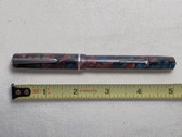 WASP VACUUM FIL LEVER FILL FOUNTAIN PEN IN BEAUTIFUL RED & BLUE MARBLE
