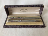 SWAN STERLING SILVER FOUNTAIN PEN AND PENCIL SET IN BOX