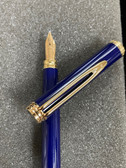 WATERMAN GENTLEMAN BLUE LAQUE FOUNTAIN PEN BROAD 18K 