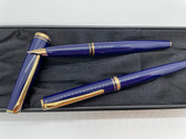 MONTBLANC GENERATION BLUE GT FOUNTAIN PEN AND BALLPOINT SET IN BOX