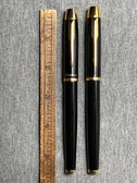PARKER IM FOUNTAIN PEN AND ROLLERBALL SET IN BLACK LACQUER