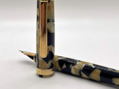 PLATINUM #3776 BLACK MARBLE FOUNTAIN PEN F 18K