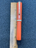 EARLY PARKER DUOFOLD JR ORANGE HARD RUBBER FOUNTAIN PEN F 14K 