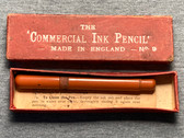 COMMERCIAL INK PENCIL STYLO IN RED HARD RUBBER WITH BOX