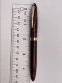 SHEAFFER TRIUMPH LIFETIME 1000 RED STRIATED FOUNTAIN PEN XF 14K 