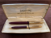 SHEAFFER CREST SNORKEL FOUNTAIN PEN AND PENCIL SET IN BOX 