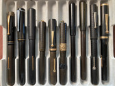 GREAT LOT OF 10 MISC. HARD RUBBER FOUNTAIN PENS ONOTO MOORE
