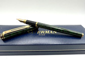 WATERMAN EXCLUSIVE GREEN MARBLE LACQUER FOUNTAIN PEN EF 18K