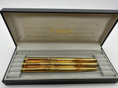 PARKER 95 GOLD PLATED VERTICAL LINES 3 PIECE SET NEW IN BOX FP, RB, BP