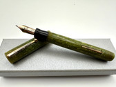 SHEAFFER LIFETIME SENIOR FLAT TOP JADE GREEN FOUNTAIN PEN F 14K