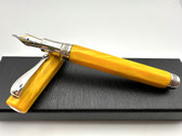 MONTEGRAPPA SYMPHONY YELLOW MARBLE CELLULOID FOUNTAIN PEN M 18K