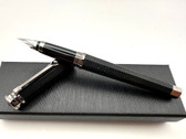 MONTEGRAPPA NeroUno LINED GUN METAL FACETED FOUNTAIN PEN M 18K 