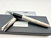 LAMY STUDIO FOUNTAIN PEN BRUSHED STAINLESS STEEL BROAD IN BOX