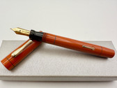 VINTAGE CONKLIN ENDURA OVERSIZE ORANGE FOUNTAIN PEN F 14K MINTY