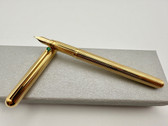 WATERMAN SLIM GOUTTE GOLD PLATED FOUNTAIN PEN MALACHITE STONE F 18K