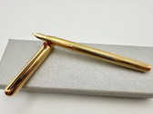 WATERMAN SLIM GOUTTE GOLD PLATED FOUNTAIN PEN CORNELIAN STONE M 18K