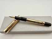 ECLIPSE SAFETY 14K GOLD FILLED OVERLAY FOUNTAIN PEN F 14K BUTTER FLEX