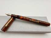 WATERMAN 52 RED RIPPLE FOUNTAIN PEN F 14K #2 FLEX EXCELLENT