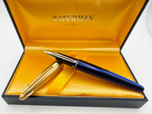 WATERMAN EDSON SAPHIRE BLUE FOUNTAIN PEN M 18K