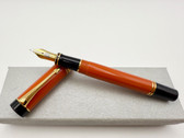 PARKER DUOFOLD SE ORANGE CENTENNIAL FOUNTAIN PEN F 18K