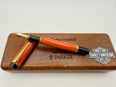 PARKER DUOFOLD SE ORANGE CENTENNIAL FOUNTAIN PEN F 18K