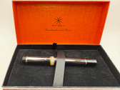 MAIORA MYTHO ORONERO 0116 FOUNTAIN PEN MIRROR BLACK ORANGE RINGS STUB 1.5 NIB