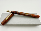 WATERMAN 55 RED RIPPLE FOUNTAIN PEN F 14K FLEXIBLE #5 NIB EXCELLENT