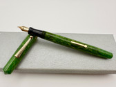 WAHL EVERSHARP JADE GREEN FOUNTAIN PEN EF 14K SLIGHT FLEX