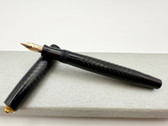 PARKER STREAMLINE DUOFOLD JR BLACK CHASED PERMANITE FOUNTAIN PEN EF 14K 