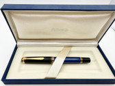 PELIKAN SOUVERAN M600 BLUE & BLACK FOUNTAIN PEN F 14K