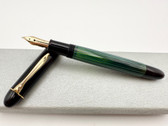 1950s PELIKAN 140 FOUNTAIN PEN GREEN STRIATED F 14K