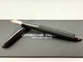 PORSCHE DESIGN P3100 TEC FLEX BLACK BRUSHED STAINLESS FOUNTAIN PEN M 18K NEW IN BOX