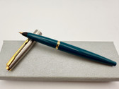 PARKER 45 CLASSIC TEAL BLUE FOUNTAIN PEN F 14K NIB