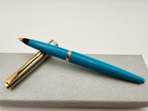 PARKER 45 CLASSIC AQUA LIGHT BLUE FOUNTAIN PEN EF 14K NIB