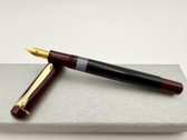 PELIKAN M150 BURGUNDY BLACK FOUNTAIN PEN OLD STYLE F NIB