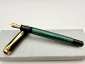 PELIKAN SOUVERAN M400 GREEN STRIPED OLD STYLE FOUNTAIN PEN M 14K