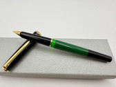 PELIKAN MK10 BLACK GREEN FOUNTAIN PEN EF NIB